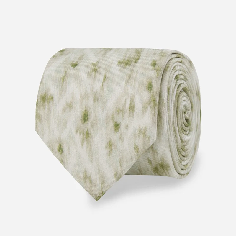 Ikat Floral Sage Green Tie