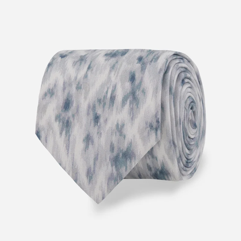 Ikat Floral Dusty Blue Tie