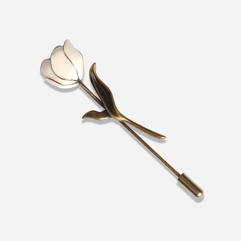 Rose Antique Gold Pin