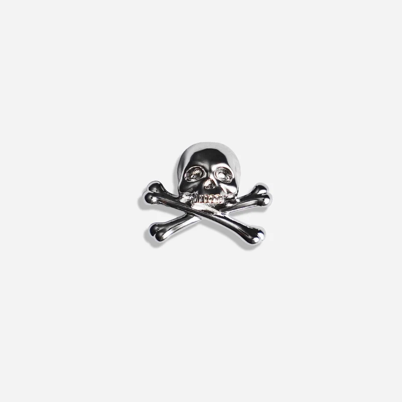 Skull and Crossbones Silver Lapel Pin