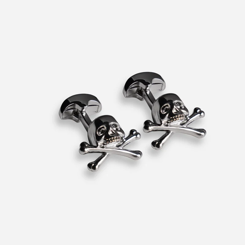Skull and Crossbones Silver Cufflinks
