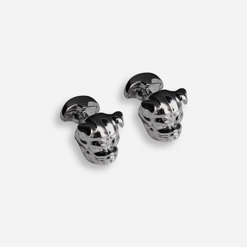 Bulldog Silver Cufflinks