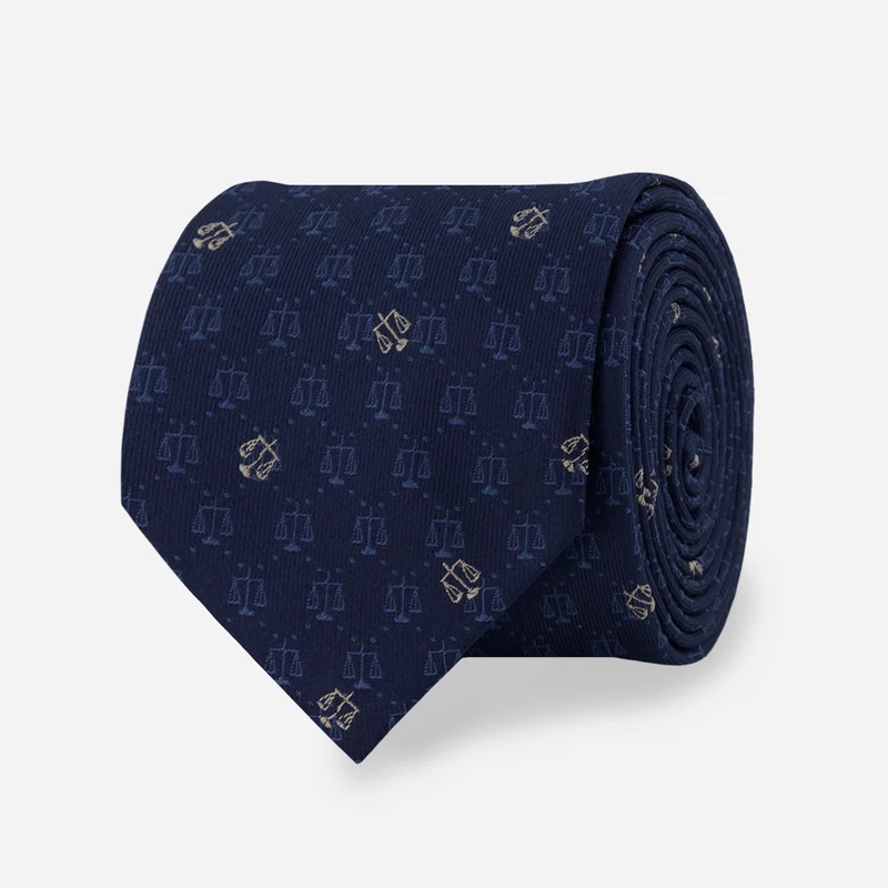 Scales of Justice Navy Tie