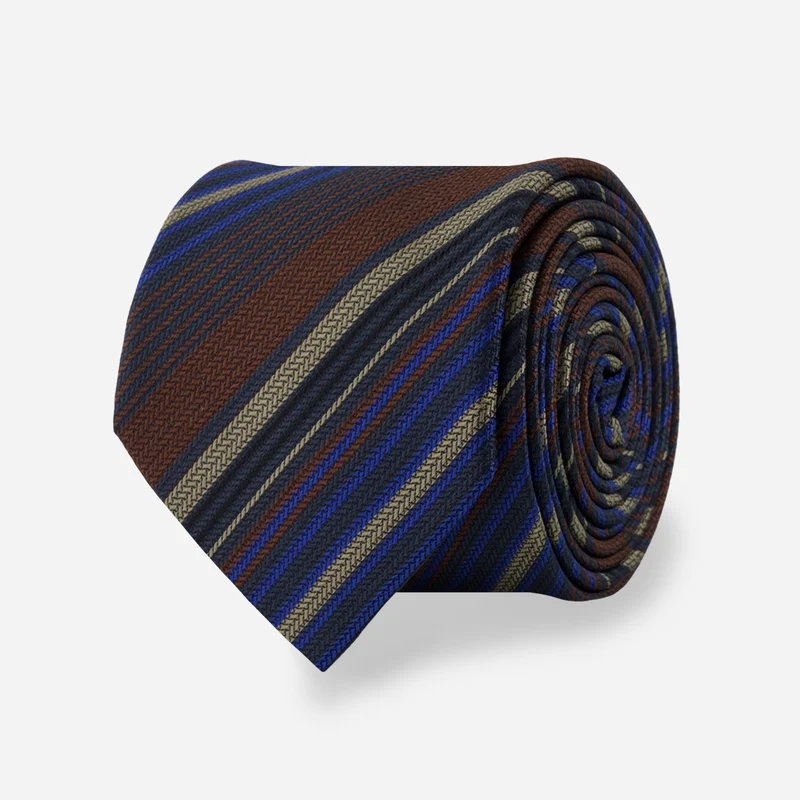 Variegated Stripe Brown Tie