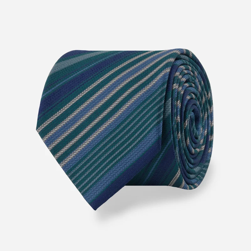 Variegated Stripe Teal Tie