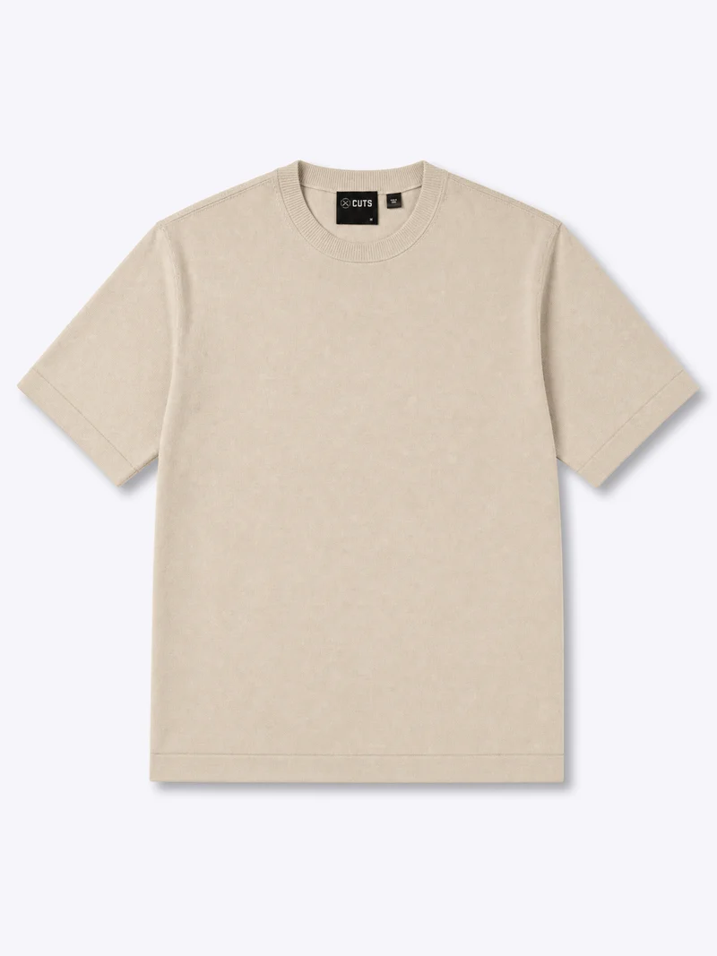 Riviera Luxe Knit Crewneck Tee | Sand Dune Signature-Fit