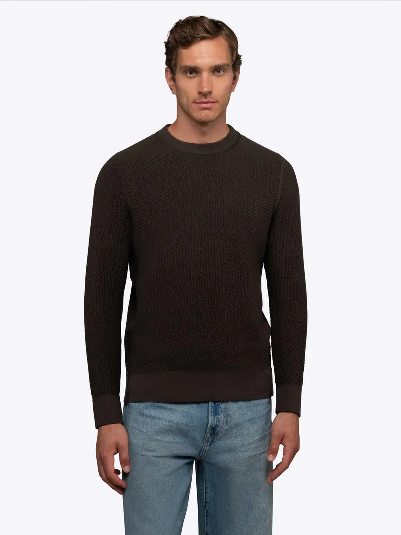 Palisade Textured Knit Crew Sweater | Burnt Oak Classic-Fit
