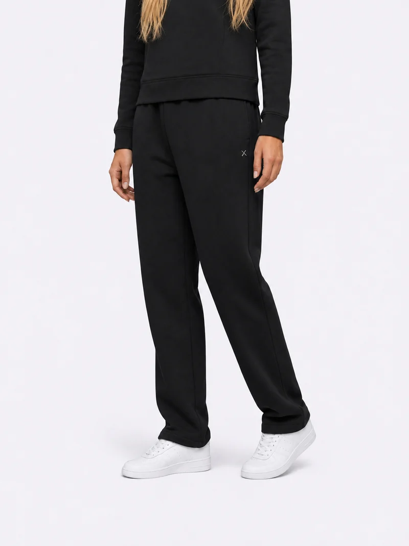 Divine Fleece Oversized Straight-Leg Sweatpant | Black