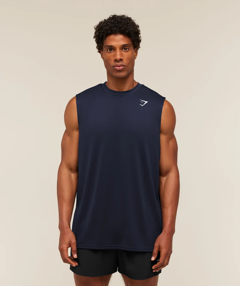Gymshark Oversized Performance Tank - Heavy Blue