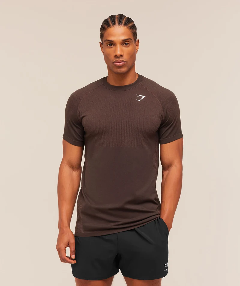Gymshark Vital Seamless T-Shirt - Walnut Brown/Espresso Brown