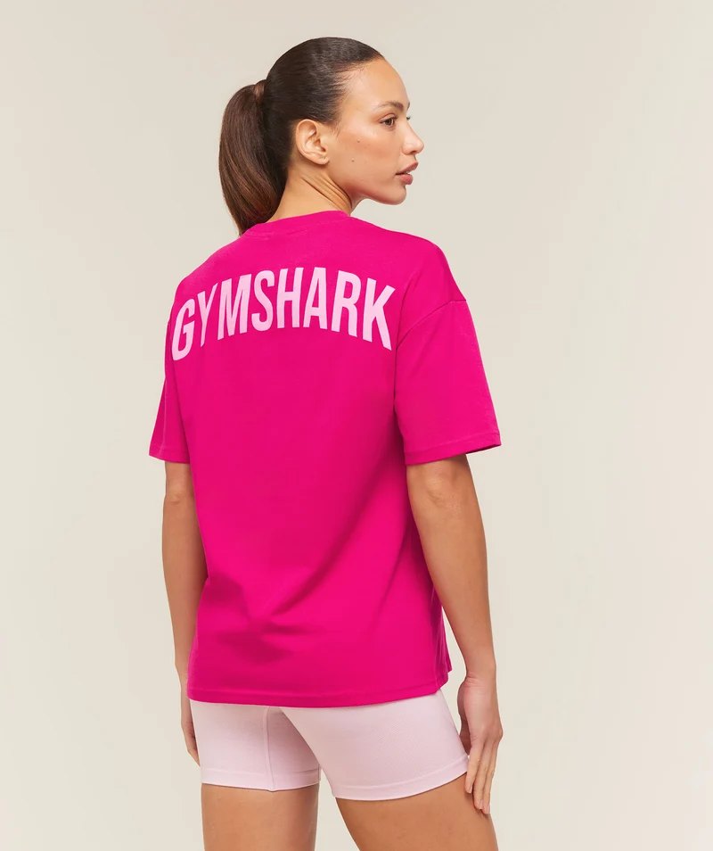 Gymshark Power Oversized T-Shirt - Performance Pink