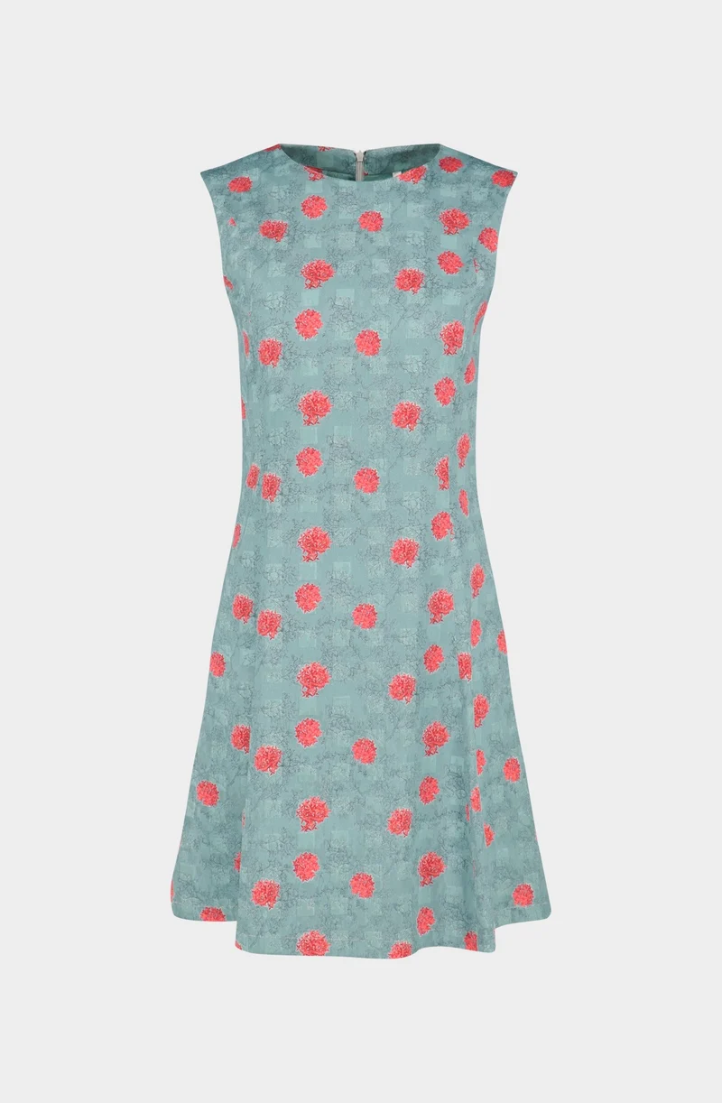 Green plaid cotton dress