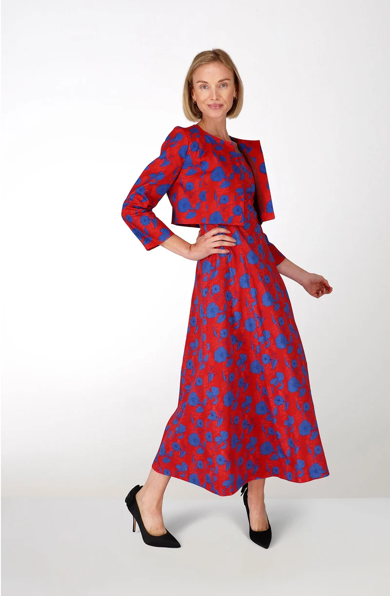 Long dress and bolero in cotton
