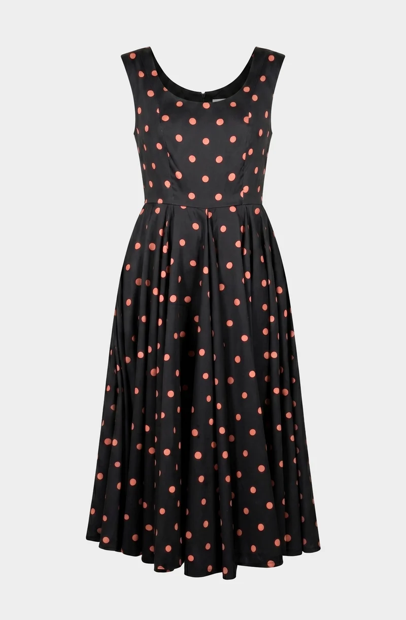 Midi dress with polka