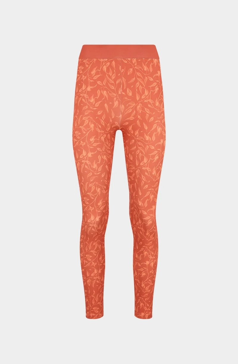 Orange leaf leggings