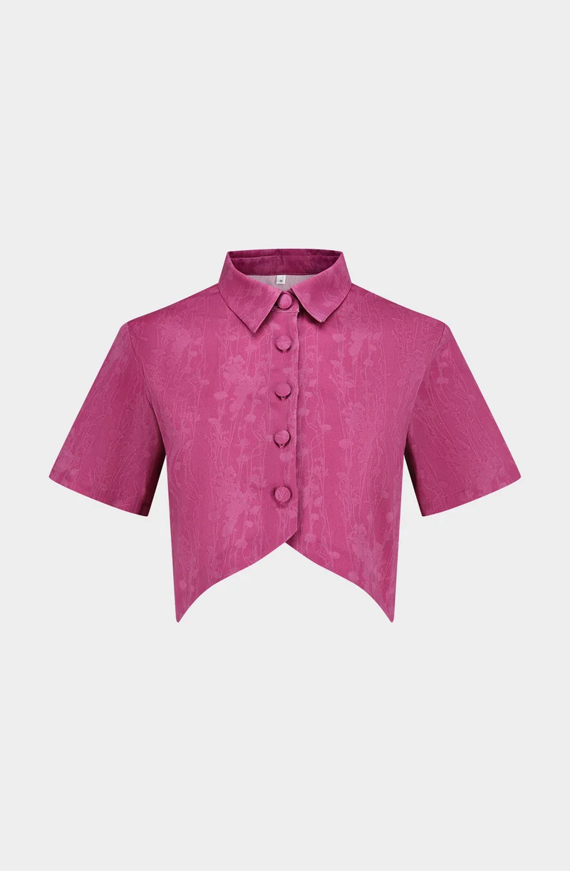 Fuchsia cotton short shirt