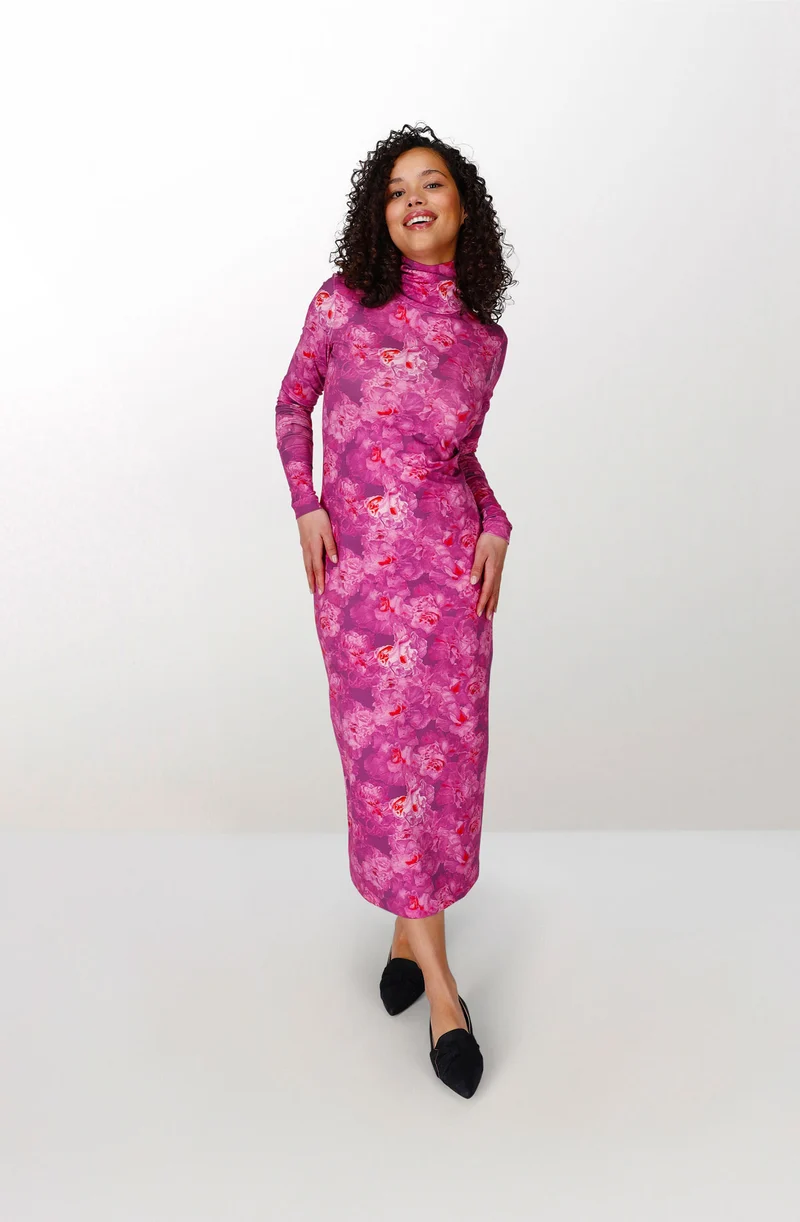 Azalea pink and mauve Jersey Long dress
