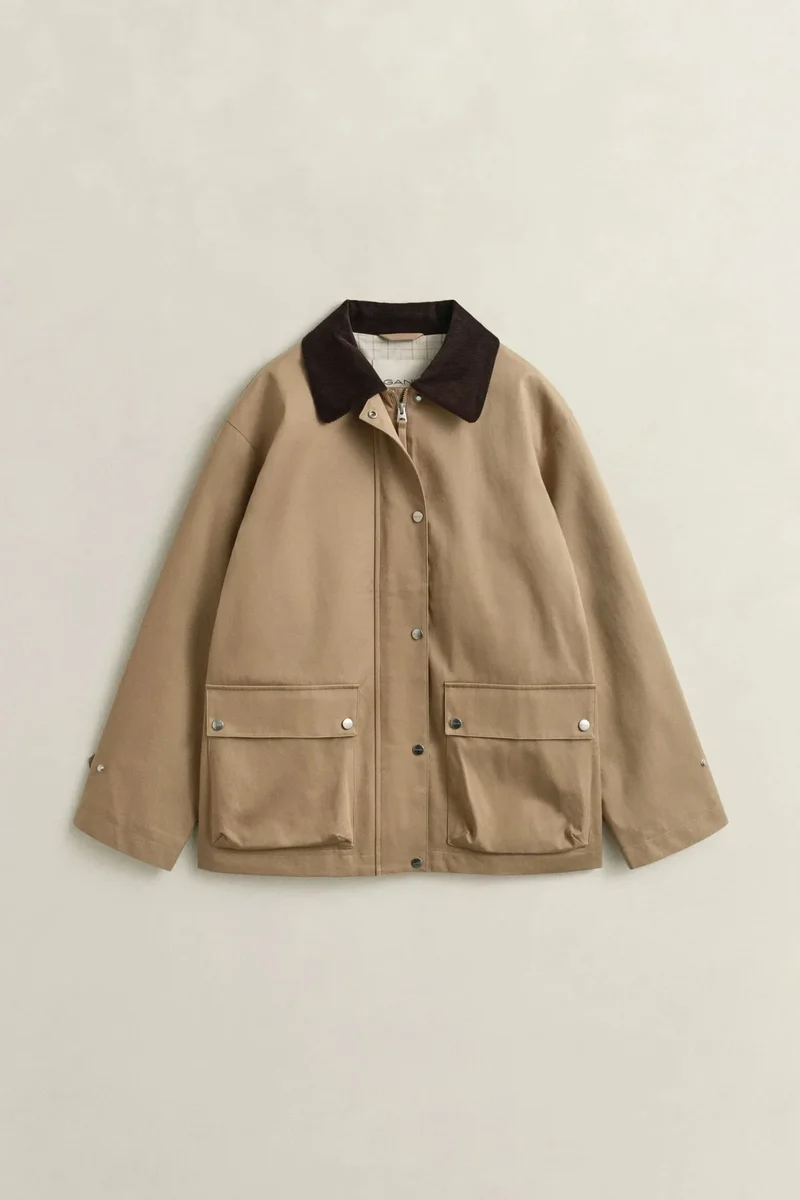 COTTON DECKER JACKET - DARK KHAKI