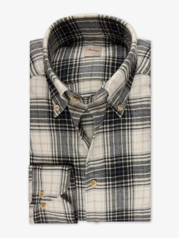 Regular Fit Flanellskjorta - Mörkgrönrutig