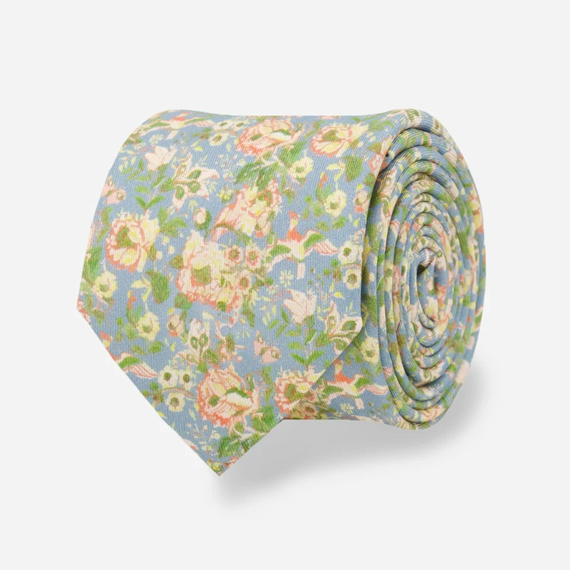 Wild Flora Dusty Blue Tie
