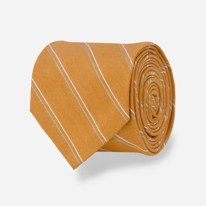 Explorer's Stripe Golden Tobacco Tie