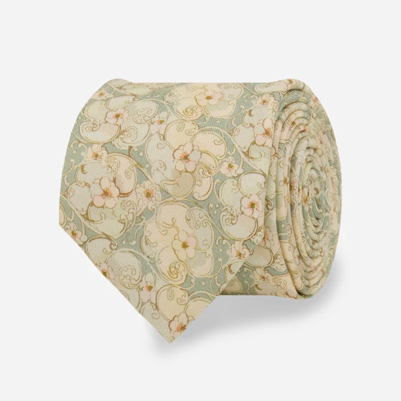 Antique Floral Dusty Sage Tie