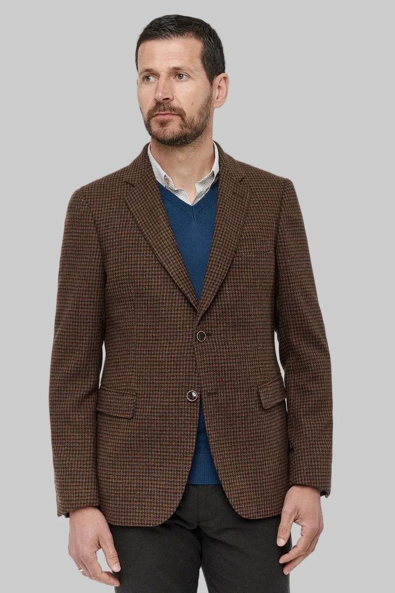 Chocolate Hounds tooth Blazer