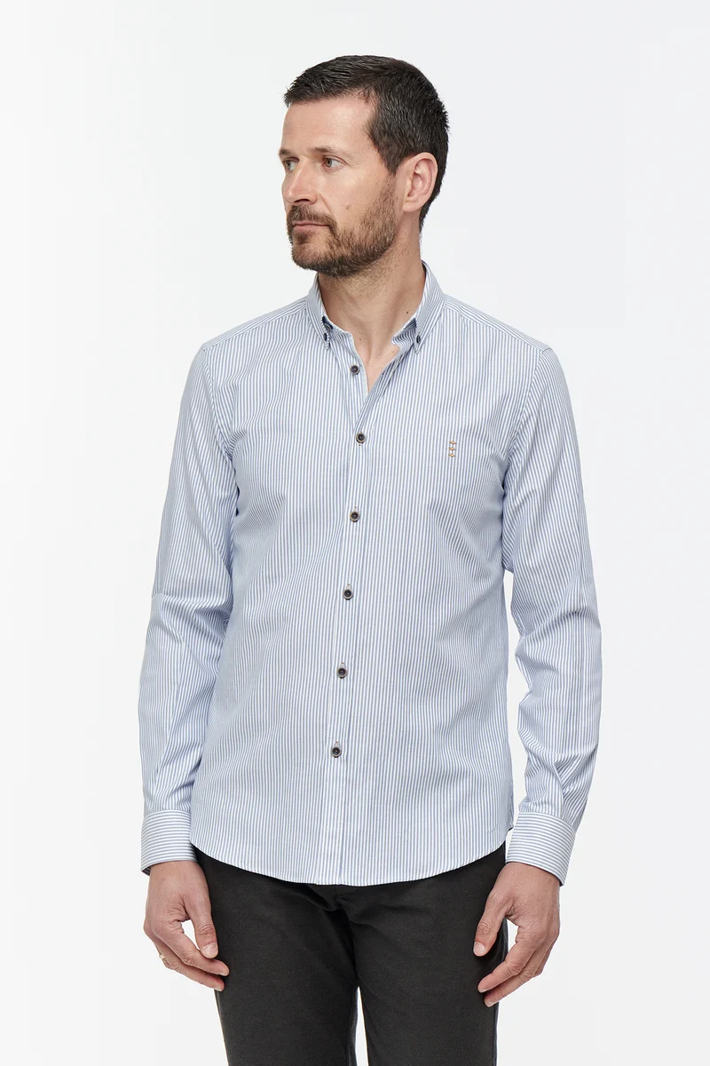 Blue Oxford Stripe