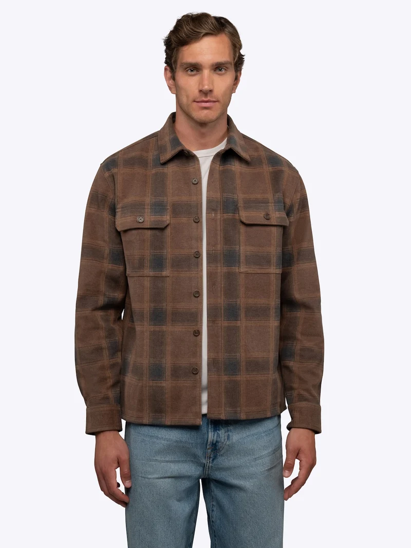 District Heavyweight Overshirt | Brown Plaid Classic-Fit