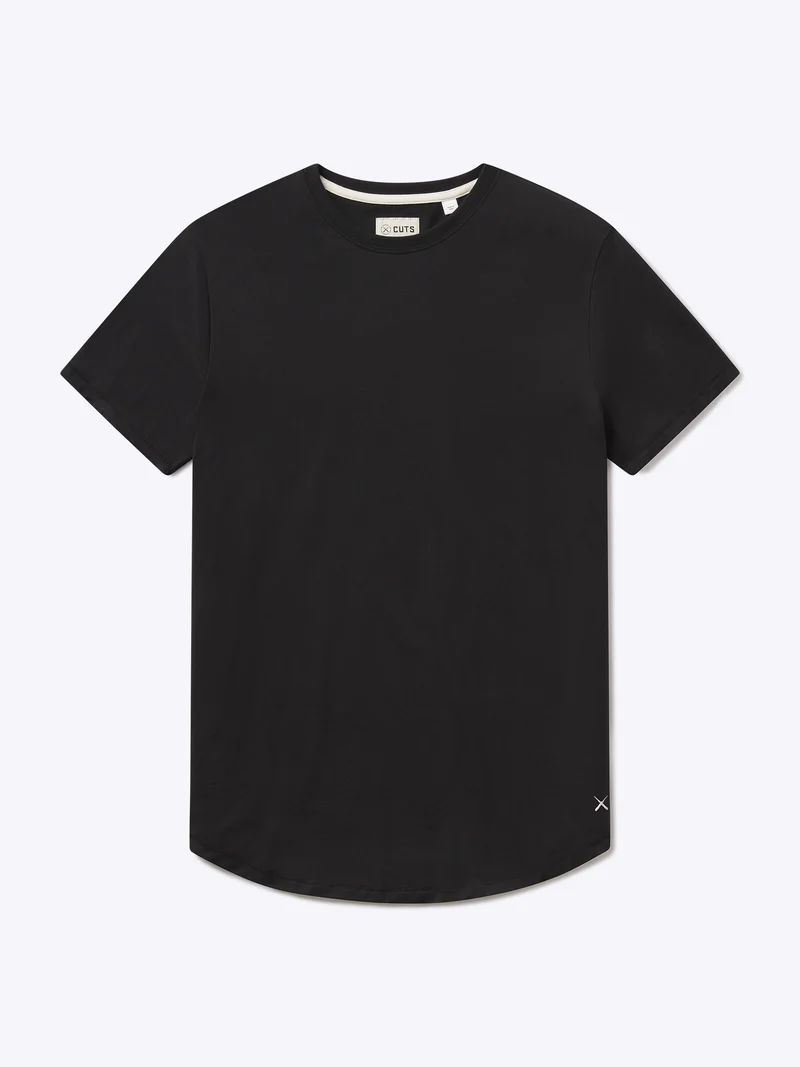 Featherlight Pima Tee | Black Signature-Fit