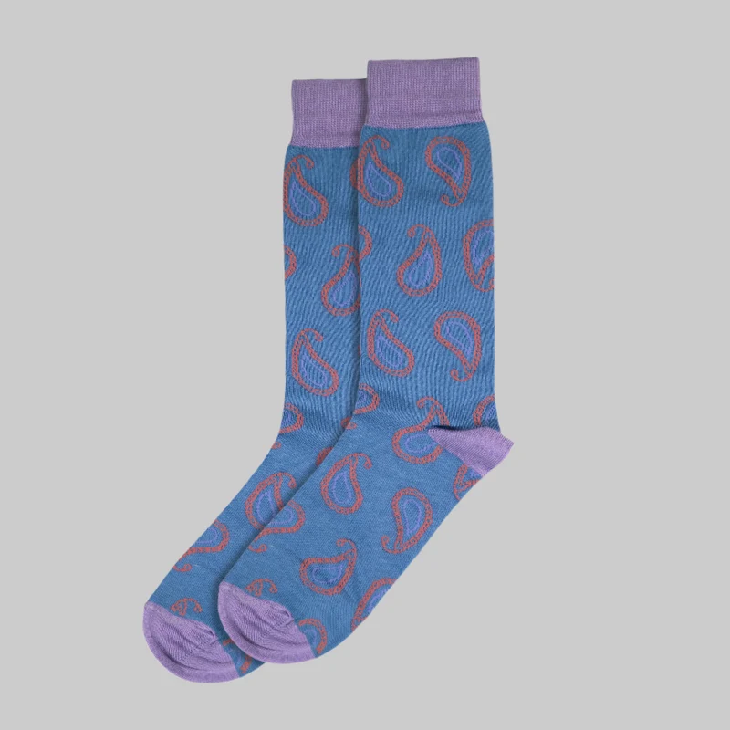 Blue Paisley Sock