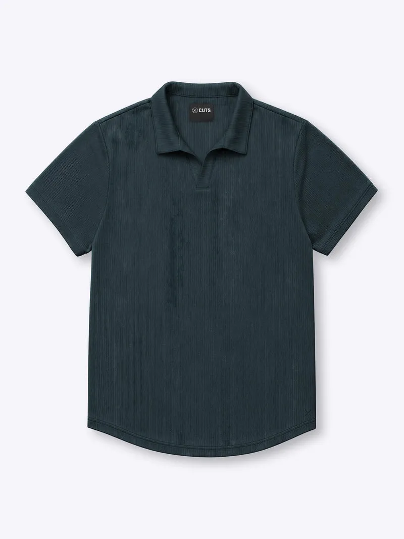 SoHo Ribbed Polo | Obsidian Signature-Fit