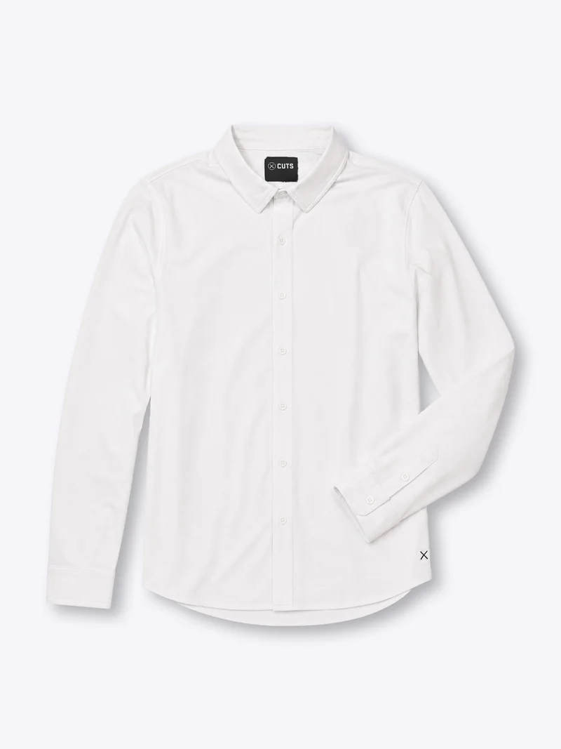AO Long Sleeve Button Up | White Signature-Fit PYCA Pro®