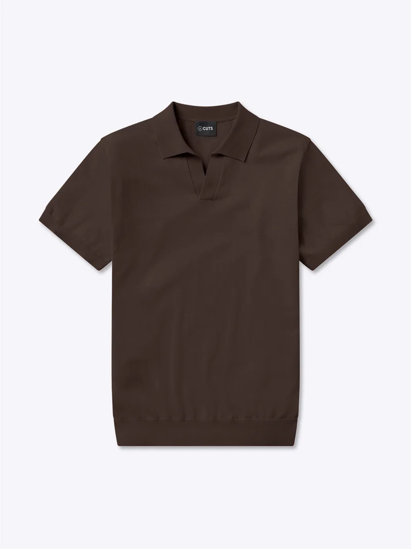 Riviera Knit Polo | Burnt Oak Signature-Fit
