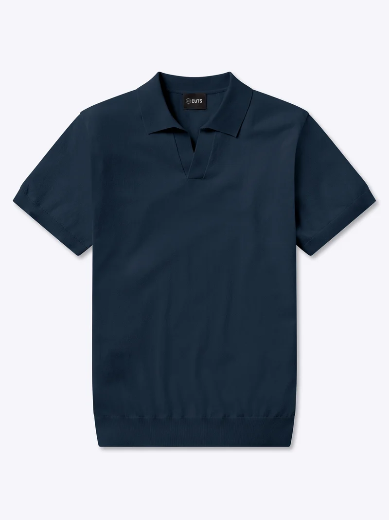 Riviera Knit Polo | Pacific Blue Signature-Fit