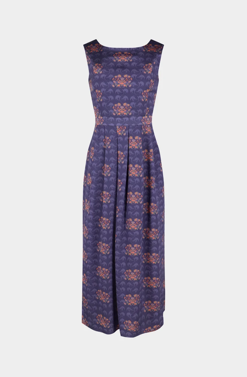 Flowers ornaments silk dress