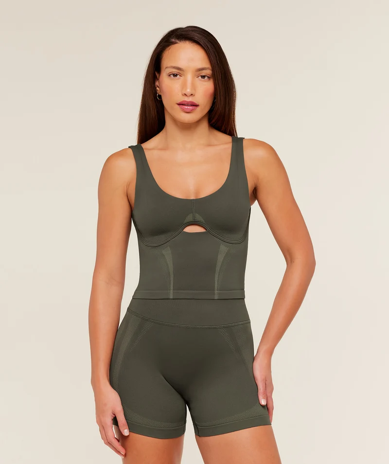 Gymshark Weekend Seamless Tank Top - Strength Green/Grounded Green