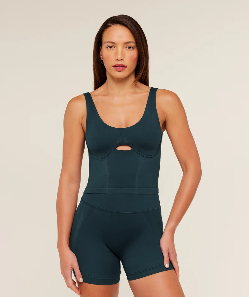 Gymshark Weekend Seamless Tank Top - Deep Petrol Blue/Stealth Blue