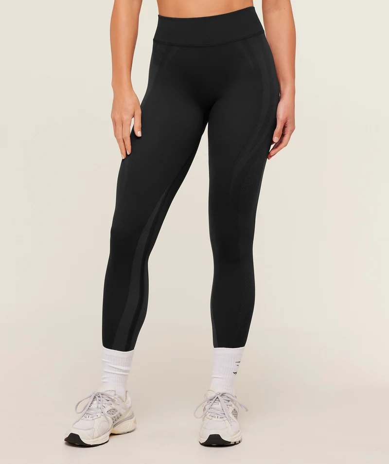 Gymshark Weekend Seamless Legging - Black/Asphalt Grey