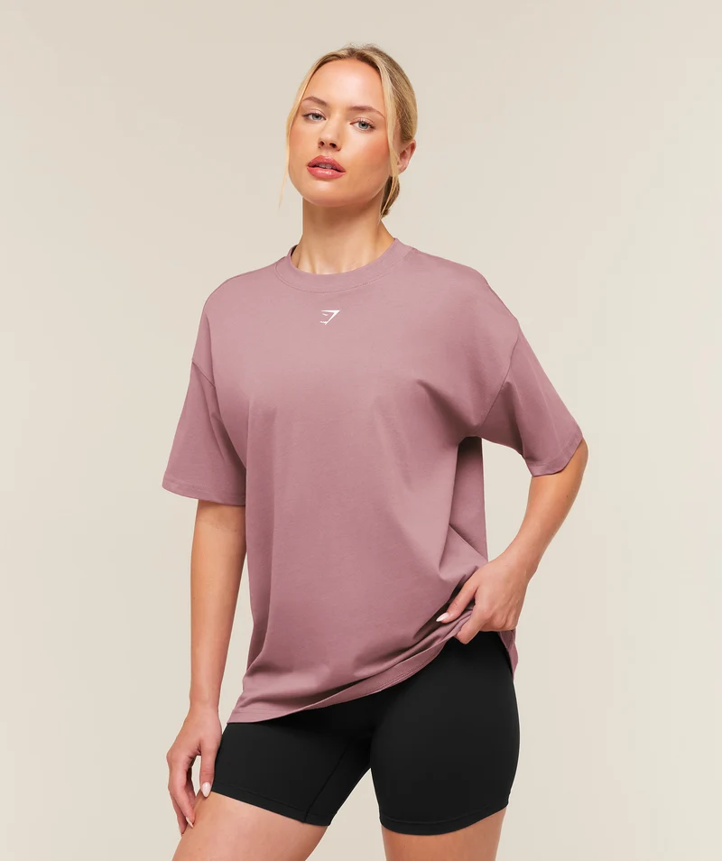 Gymshark Locked In Graphic Short Sleeve T-Shirt - Calm Pink