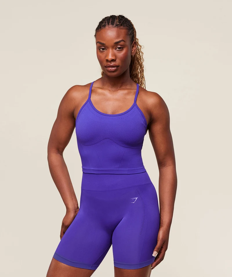 Gymshark Energise Seamless Crop Top - Cobalt Purple