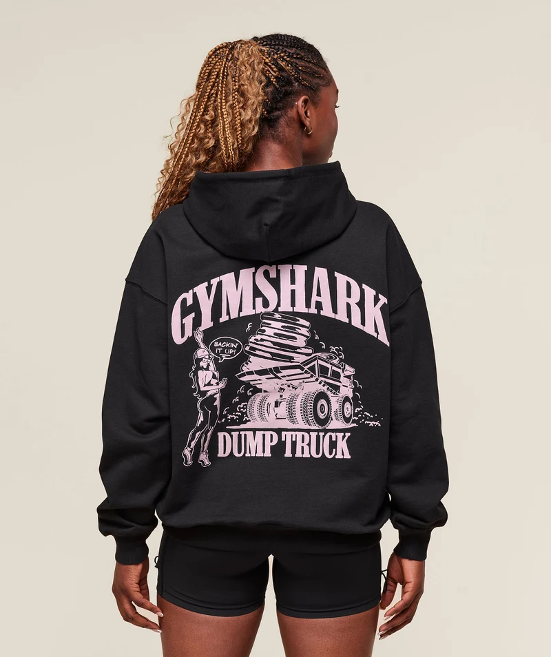 Gymshark Dump Truck Graphic Hoodie - Black
