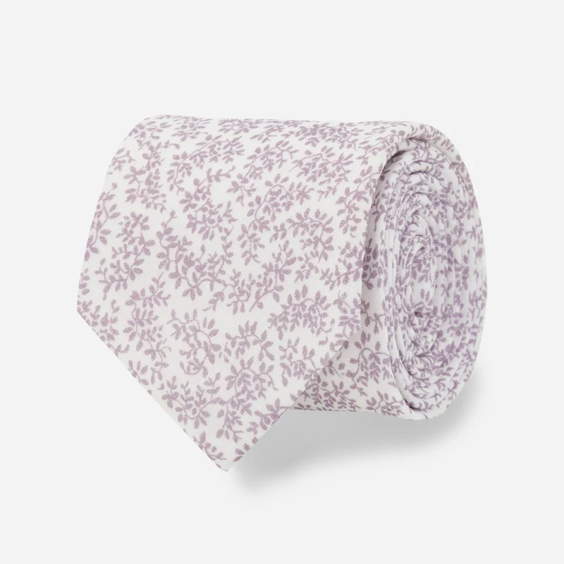 Laura Ashley X The Tie Bar Tunstall Leaves Wisteria Tie