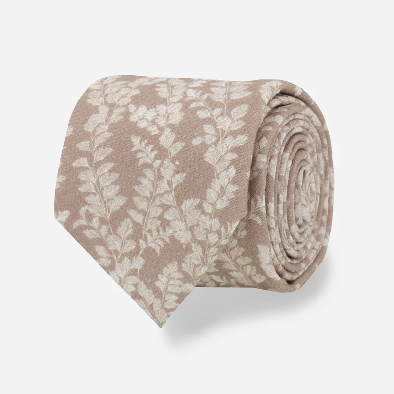 Laura Ashley X The Tie Bar Waxham Leaves Driftwood Tie