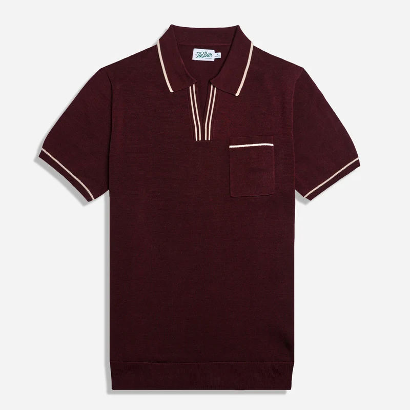 Contrast Tipped Oxblood Polo