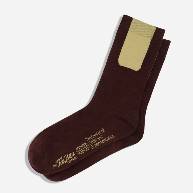 The Center of Order and Experimentation x The Tie Bar The Index Burgundy Sock