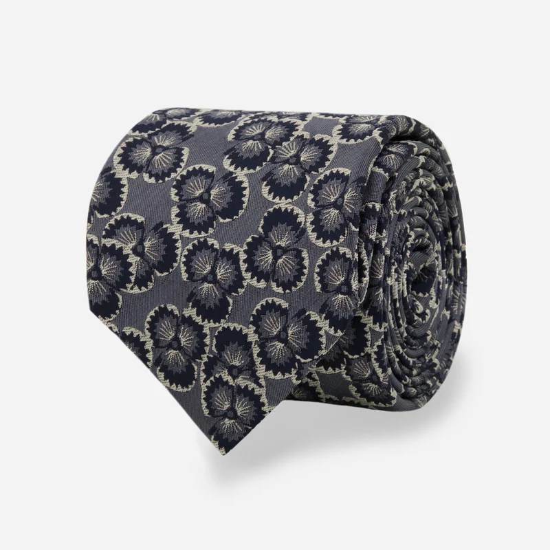 Dabu Floral Deep Indigo Tie