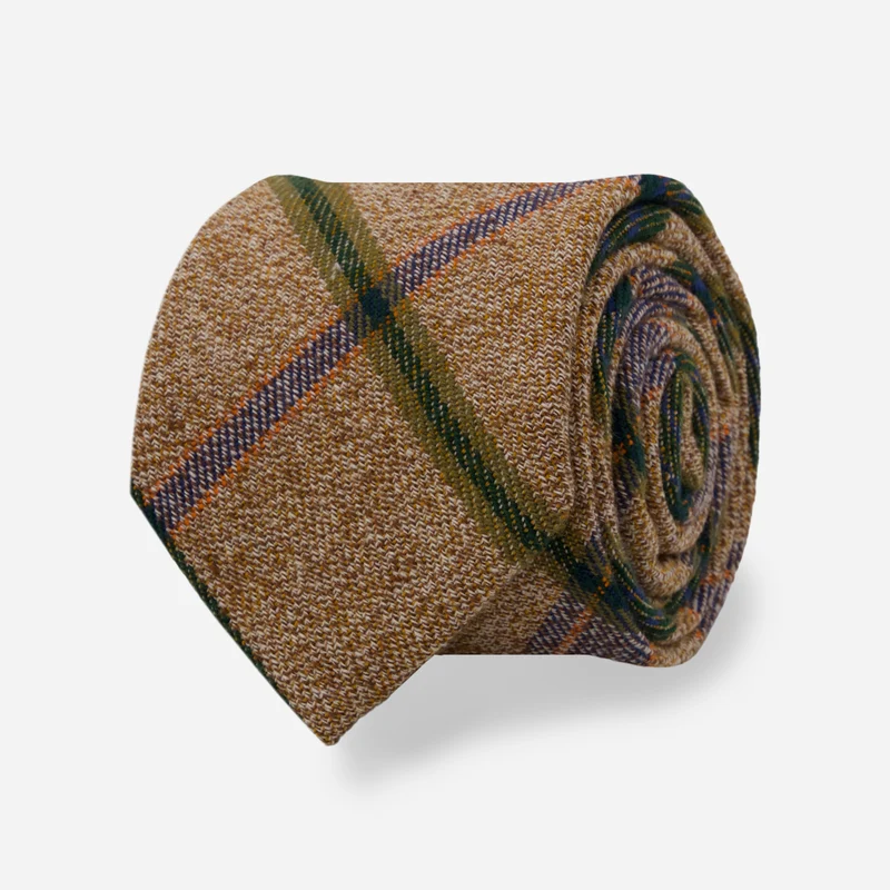 Original Madras x The Tie Bar Oakridge Windowpane Plaid Oak Tie
