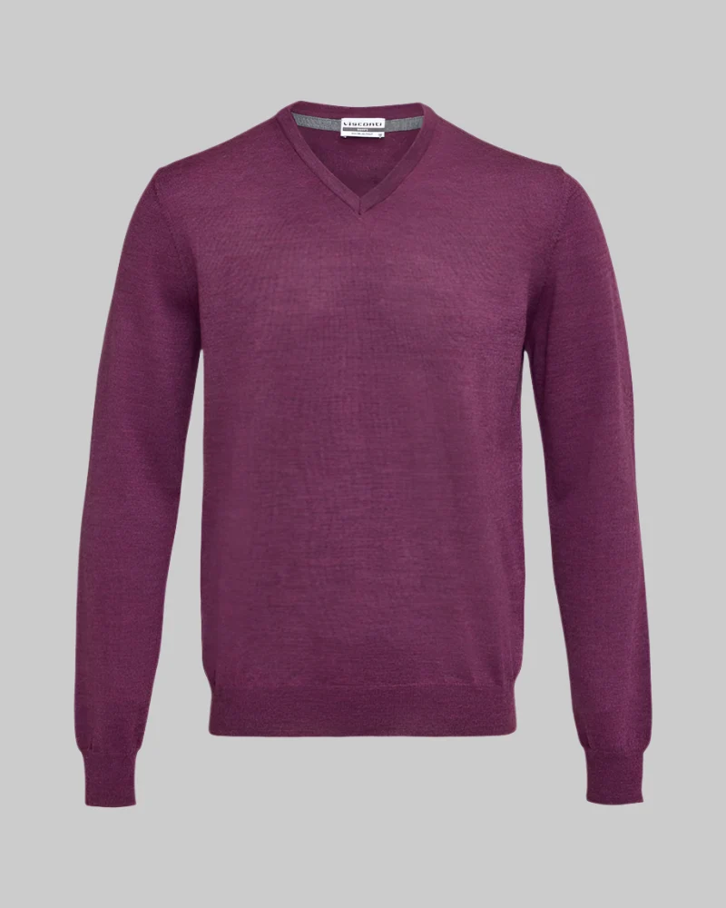 Grape V Neck Merino