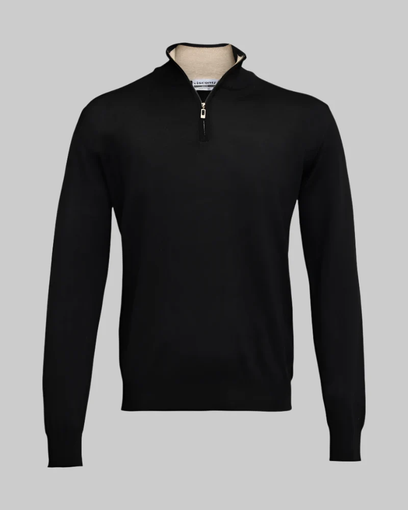 Black Zip Merino